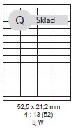 etikety ECODATA Samolepiace 52,5x21,2 univerzálne biele 52ks/A4 (100 listov A4/bal.) ECO-05202152