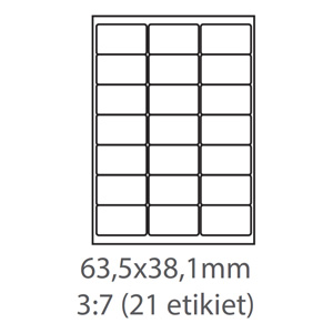 etikety ECODATA Samolepiace 63,5x38,1 univerzálne biele (100 listov A4/bal.) ECO-06303800