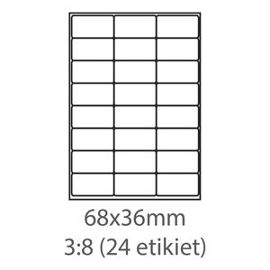 etikety ECODATA Samolepiace 68x36 univerzálne biele 24ks/A4 (1000 listov A4/bal.) ECO-06803600F