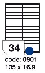etikety RAYFILM 105x16,9 univerzálne biele R01000901F (1.000 list./A4) R0100.0901F