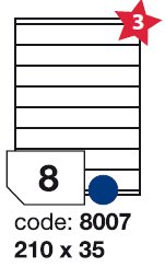 etikety RAYFILM 210x35 univerzálne biele R01008007F (1.000 list./A4) R0100.8007F