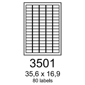 etikety RAYFILM 35,6x16,9 vysokolesklé biele laser R01193501A (100 list./A4) R0119.3501A