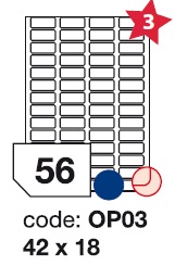 etikety RAYFILM 42x18 univerzálne biele R0100OP03F (1.000 list./A4) R0100.OP03F
