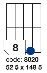etikety RAYFILM 52,5x148,5 univerzálne biele R01008020F (1.000 list./A4) R0100.8020F