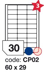 etikety RAYFILM 60x29 univerzálne biele R0100CP02F (1.000 list./A4) R0100.CP02F