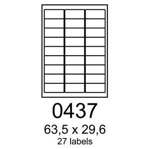 etikety RAYFILM 63,5x29,6 oranžové florescentné laser R01330437A (100 list./A4) R0133.0437A