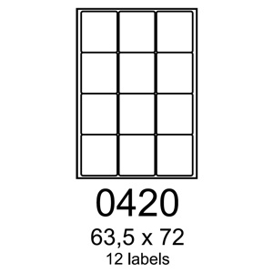 etikety RAYFILM 63,5x72 oranžové flourescentné laser R01330420A (100 list./A4) R0133.0420A
