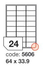 etikety RAYFILM 64x33,9 vysokolesklé biele laser R01195606A (100 list./A4) R0119.5606A