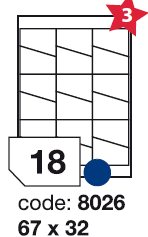 etikety RAYFILM 67x32 univerzálne biele R01008026F (1.000 list./A4) R0100.8026F