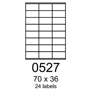 etikety RAYFILM 70x36 polyesterové lesklé biele laser R05040527F (1.000 list./A4) R0504.0527F