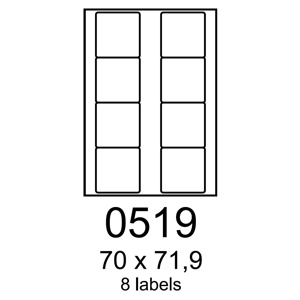 etikety RAYFILM 70x71,9 univerzálne červené R01220519F (1.000 list./A4) R0122.0519F