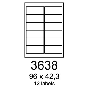 etikety RAYFILM 96x42,3 univerzálne biele R01003638F (1.000 list./A4) R0100.3638F
