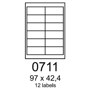 etikety RAYFILM 97x42,4 univerzálne biele R01000711F (1.000 list./A4) R0100.0711F