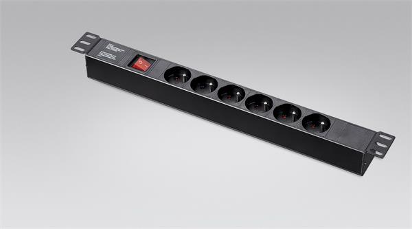 Eurocase 19" rozvodný panel so zásuvkami 6x 230V Shuko French GA-3106