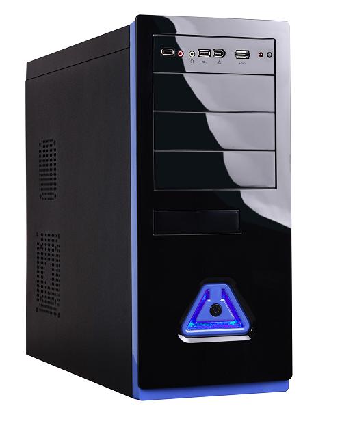 Eurocase ML-5485, 2xUSB, FW, eSATA, leská čierno-modrá, bez zdroja ML5485BKBLEUbez