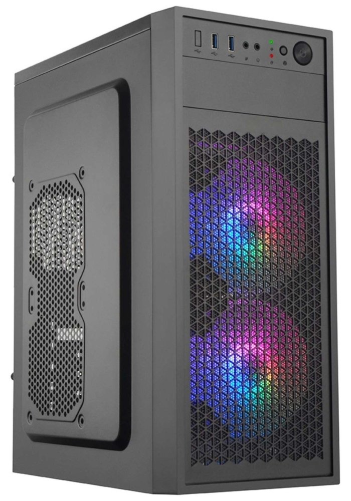 Eurocase ML N6-530B ARGB, skrinka ATX, 2x ARGB ventilátor, 2xUSB3.0, čierna