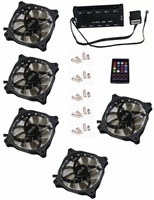 EUROCASE ventilátor RGB 120mm (FullControl spot Led), set 5ks + controller FAN-rgbFS2418-5
