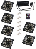EUROCASE ventilátor RGB 120mm (FullControl spot Led), set 6ks + controller FAN-rgbFS2418-6