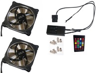 EUROCASE ventilátor RGB 120mm (Ring type), set 2ks + controller FAN-rgbSR2415-2