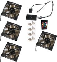 EUROCASE ventilátor RGB 120mm (Ring type), set 4ks + controller FAN-rgbSR2415-4