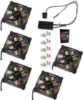 EUROCASE ventilátor RGB 120mm (Ring type), set 5ks + controller FAN-rgbSR2415-5
