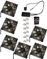 EUROCASE ventilátor RGB 120mm (Ring type), set 6ks + controller FAN-rgbSR2415-6