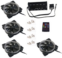 EUROCASE ventilátor RGB 120mm (Turbine blade, FullControl Led), set 4ks + controller FAN-rgbFR2417-4