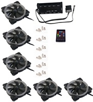 EUROCASE ventilátor RGB 120mm (Turbine blade, FullControl Led), set 6ks + controller FAN-rgbFR2417-6
