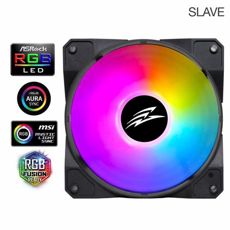 EVOLVEO 12FS ventilátor 120mm, ARGB, černý rám, slave RGBFAN12FSB