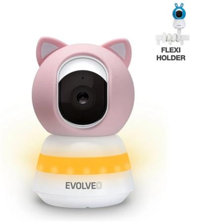 EVOLVEO Baby Monitor LUX- Chytrá 360° videochůvička s nočním viděním, detekcí pláče a pohybu, růžová CAM-LUX-P
