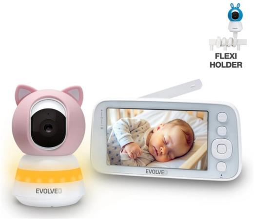 EVOLVEO Baby Monitor N5 - Set videochůvičky s 360° dohledem, obousměrnou komunikací a ukolébavkami, CAM-5-P