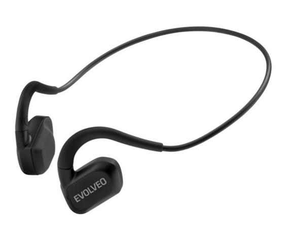 EVOLVEO BonePro, bezdrátová sluchátka na lícní kosti, MP3 32GB, IP68, černá BONEPRO-BK