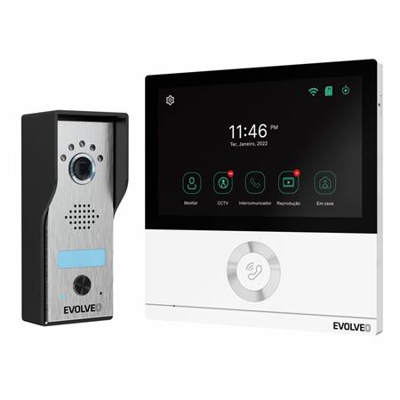 EVOLVEO DoorPhone AHD7, Sada domácího WiFi videotelefonu s ovládáním brány nebo dveří, bílý monitor DPAHD7-W