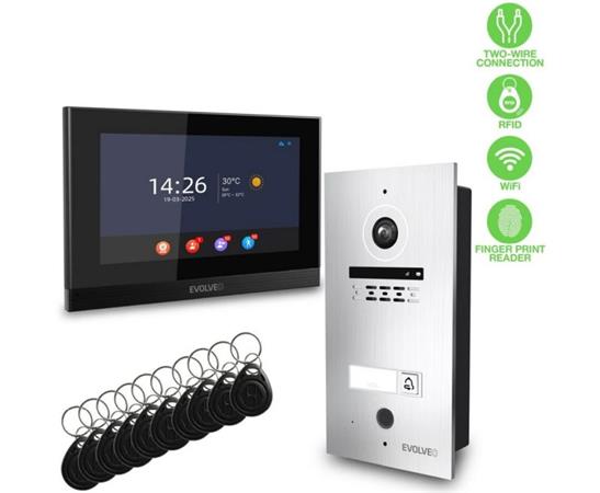 EVOLVEO DoorPhone ID-1, 2drátový videotelefon s RFID, otiskem prstu a podporou ONVIF kamer DP-ID-1-S