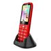 EVOLVEO EasyPhone XO, mobilní telefon pro seniory s nabíjecím stojánkem (červená barva) EP-630-XOR