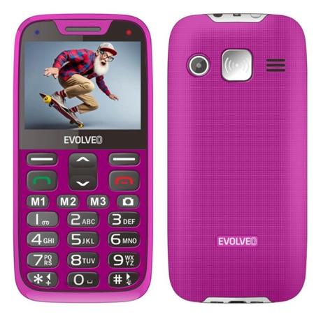 EVOLVEO EasyPhone XR, mobilní telefon pro seniory s nabíjecím stojánkem, růžová EP-601-XR-PK