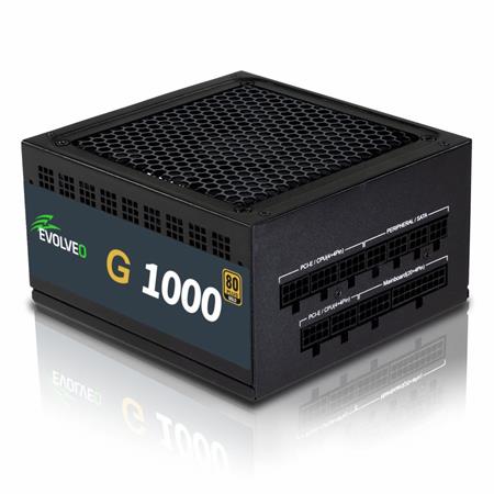EVOLVEO G1000 PCIe 5.0, zdroj 1000W, ATX 3.0, 80+ GOLD, 90% účinnost, aPFC, 140mm ventilátor, retail EG1000R