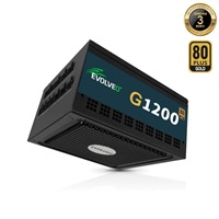EVOLVEO G1200 zdroj 1200W, 80+ GOLD, ATX 3.1, aPFC, 140 mm ventilátor, záruka 3 roky, černý G1200-BK