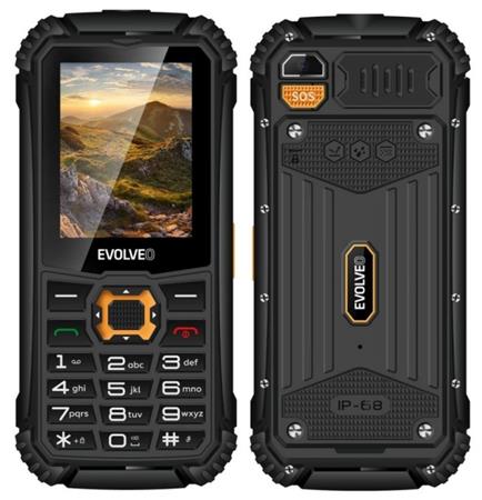 EVOLVEO StrongPhone Q1, vodotěsný odolný Dual SIM telefon, černo-oranžový SGP-Q1-BO