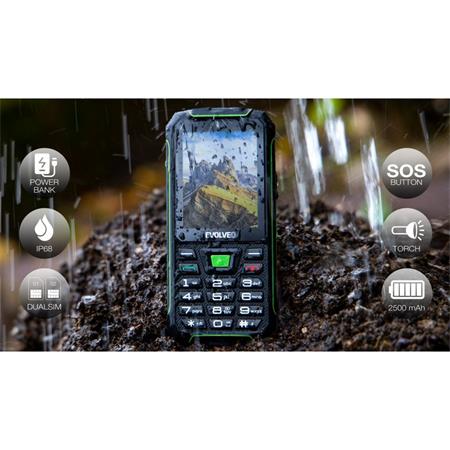 EVOLVEO StrongPhone W4, vodotěsný odolný Dual SIM telefon, černo-zelená SGP-W4-BG