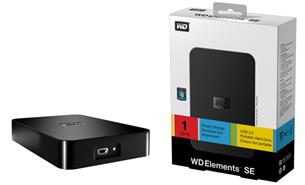 Ext. HDD 2.5" WD Elements SE Portable 1TB USB čer. WDBABV0010BBK-EESN