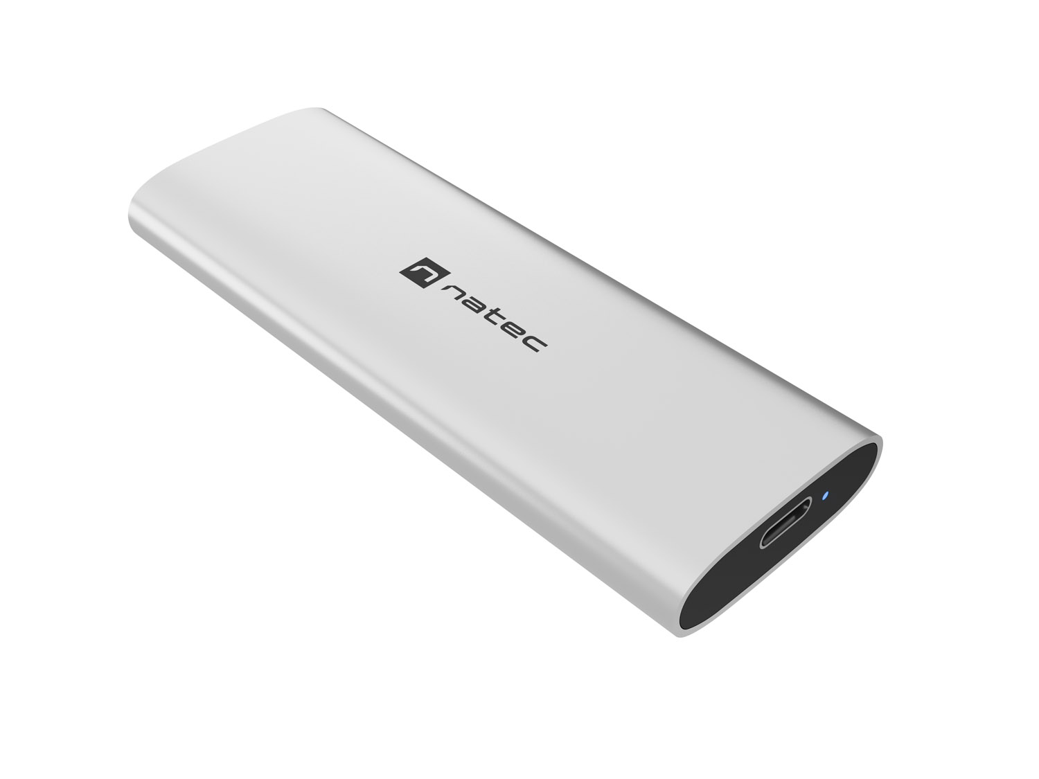 Externí box pro SSD Natec RHINO M.2 NVME LITE USB-C 3.2 GEN 2, hliníkové tělo, ARCTIC SILVER NKZ-2474