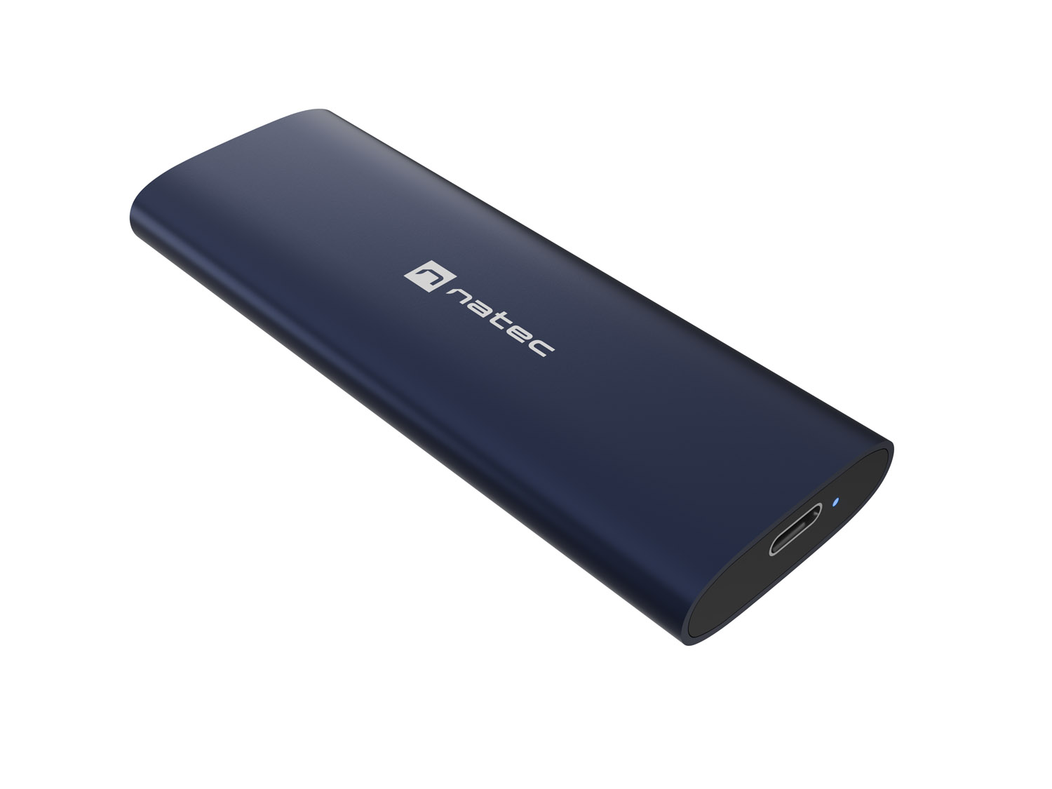 Externí box pro SSD Natec RHINO M.2 NVME LITE USB-C 3.2 GEN 2, hliníkové tělo, STEEL NAVY NKZ-2472