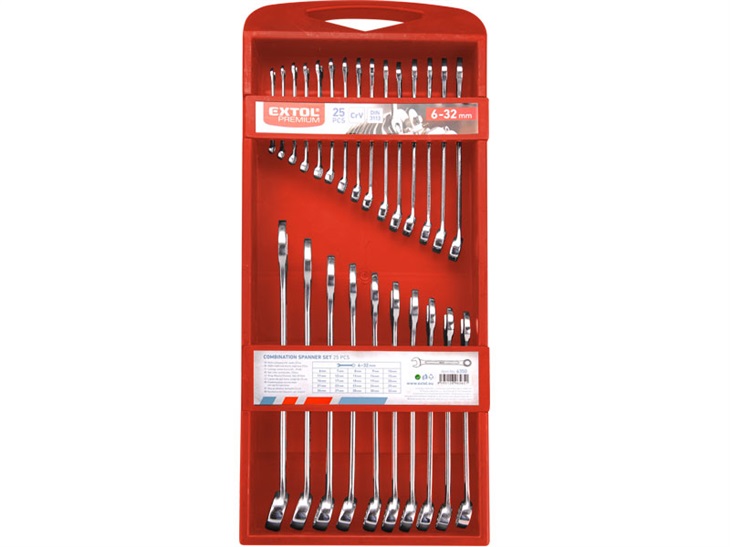 EXTOL 6350 klíče očkoploché, sada 25 8595126965651