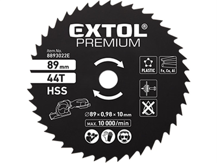 EXTOL 8893022E kotouč pil. HSS, Ř89x1x10 8595126973601