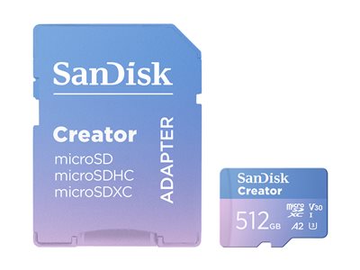 Extreme microSD 512GB+SD 190MB/s Creator SDSQXAV-512G-GN6MS