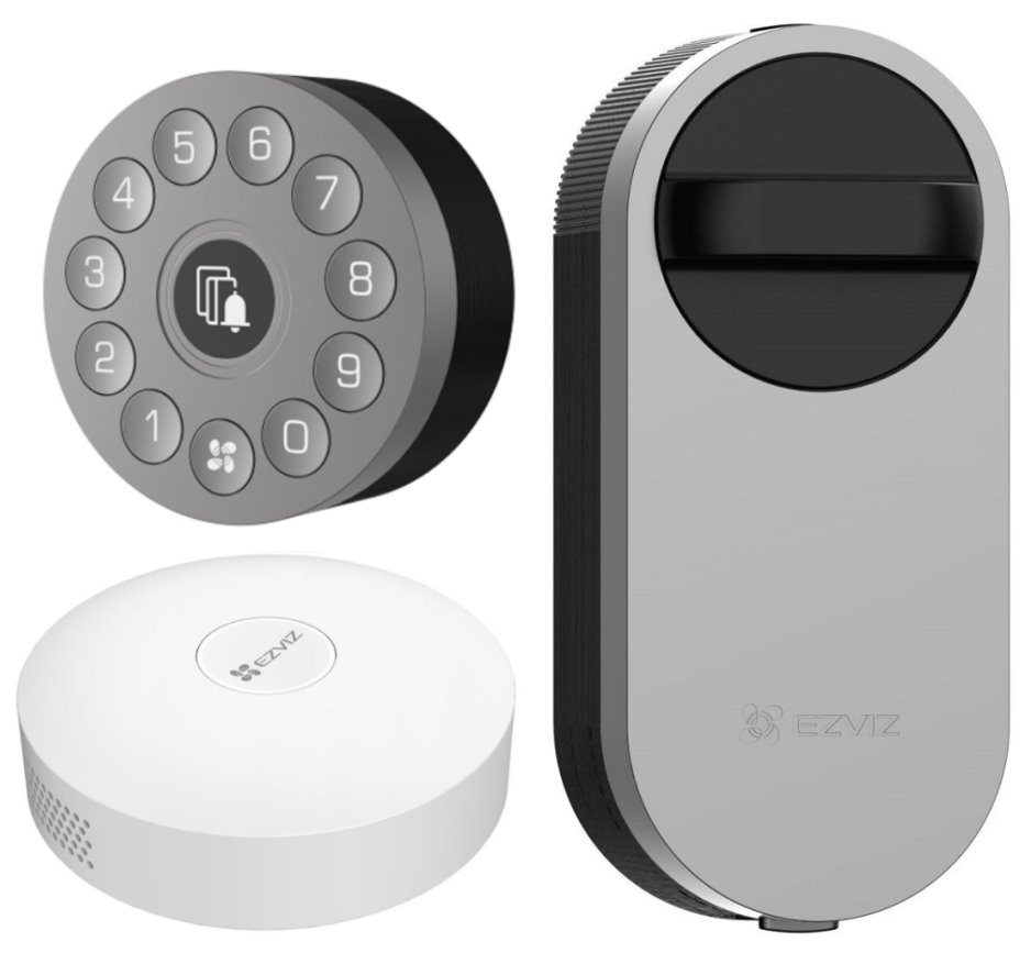 EZVIZ chytrý dveřní zámek + klávesnice + HUB (A3)/ Bluetooth 3.0/ černo-šedý CS-DL01S/DL01CP/A3-BK