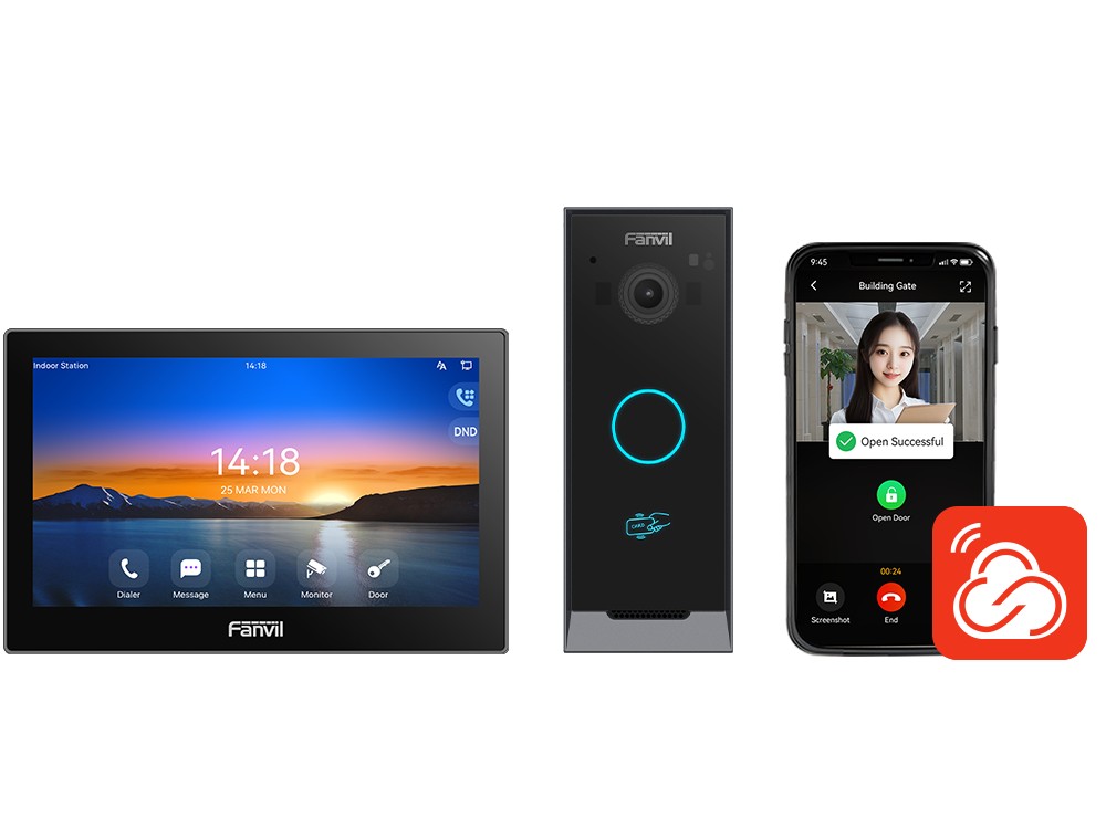 Fanvil VIK-01, video interkom kit (dotyková stanice i504W + interkom i60 + app), Wi-Fi, 7", PoE