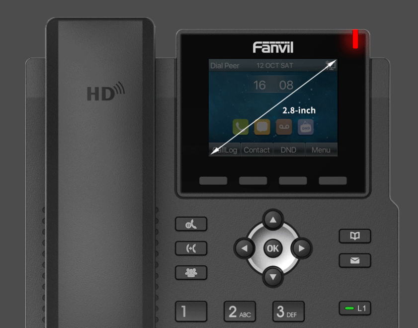 Fanvil X3SG SIP telefon, 2,8"bar.disp., 4SIP, dual Gbit, PoE