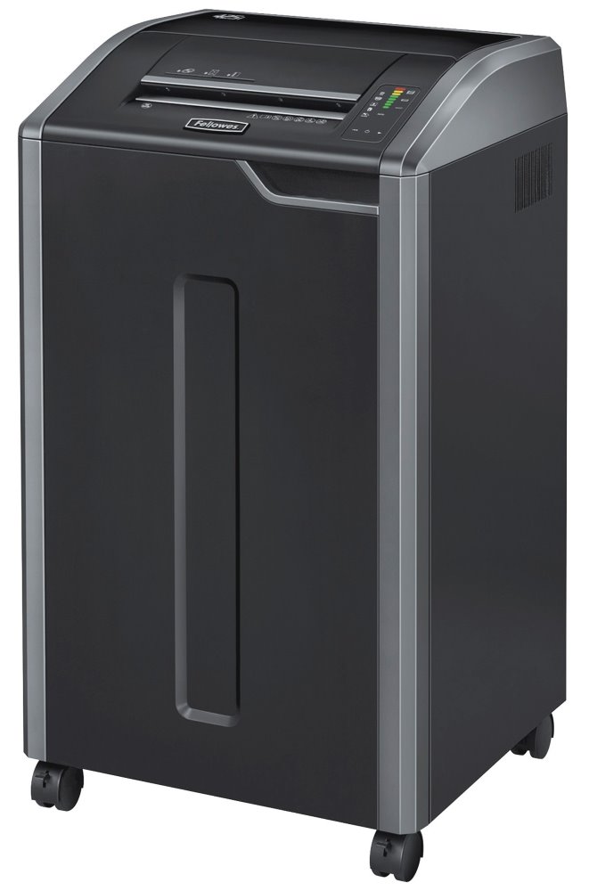 FELLOWES skartovač 425 i/ přímý řez 5,8 mm/ objem koše 114 l/ stupeň utajení typ 1 - vyhrazené/ černý felsh425i